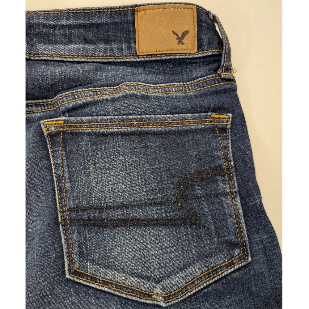 American Eagle Skinny Kick Boot Jeans Womens 10s Denim Low Rise Flare Preppy Y2k - Picture 4 of 9